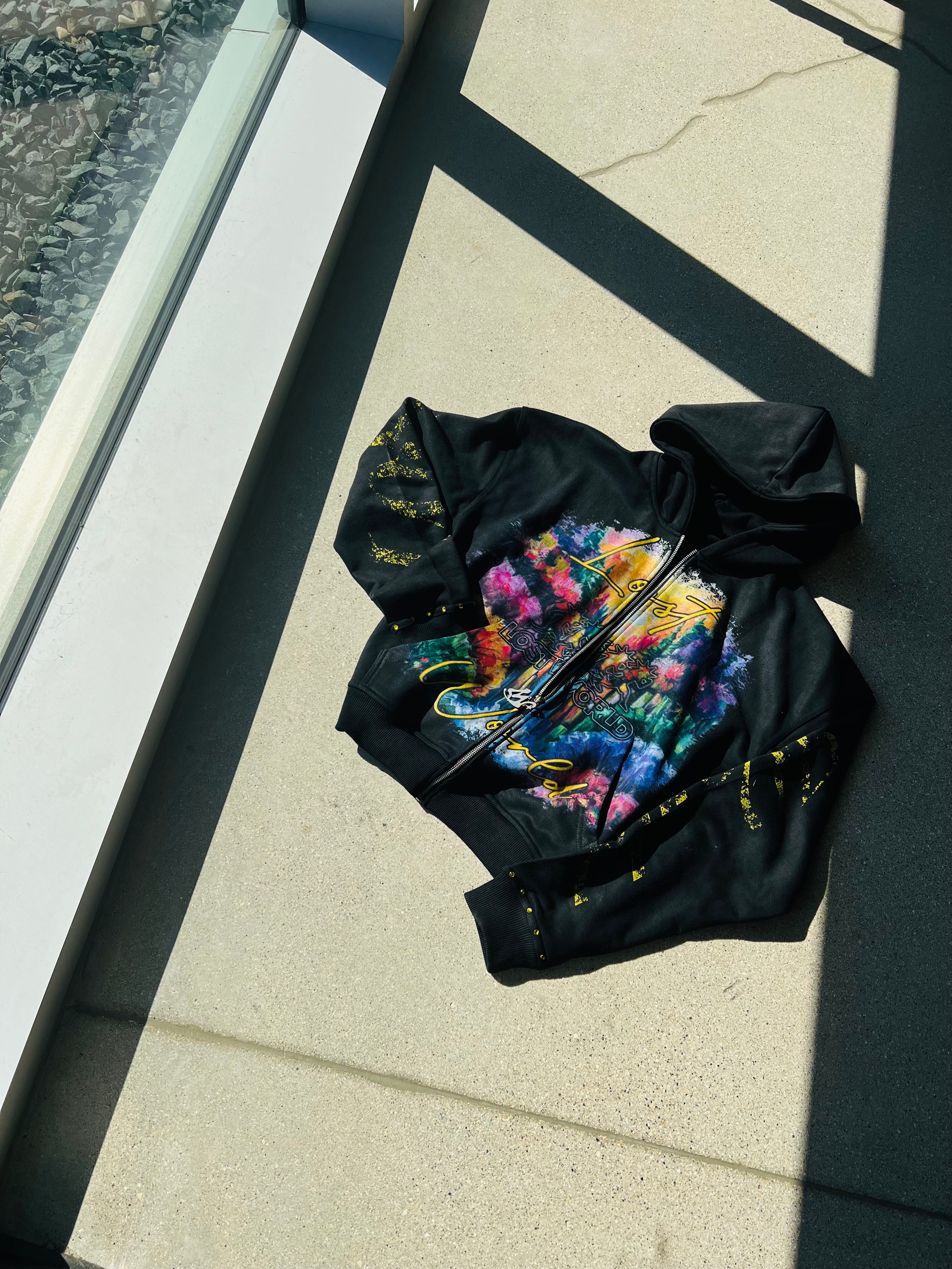 BLOSSOM TIDE BLACK ZIP UP