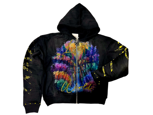 BLOSSOM TIDE BLACK ZIP UP